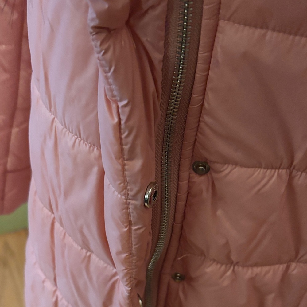 Pink Faux Fur Collar Women's Puffer Coat size L. - Picture 4 of 7